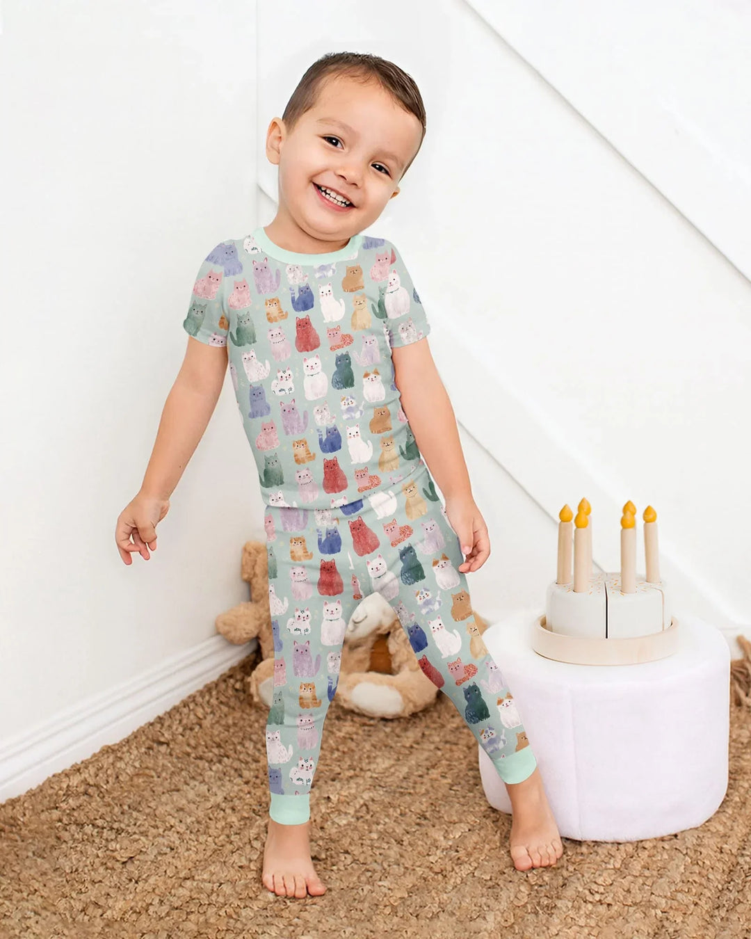 Zweiteiliges, kurzärmliges Pyjama-Set mit Marienkäfern
