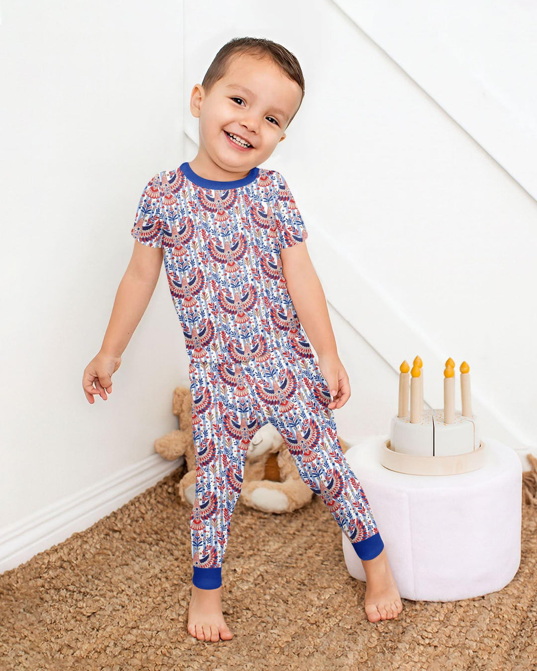 Zweiteiliges, kurzärmliges Pyjama-Set mit Marienkäfern