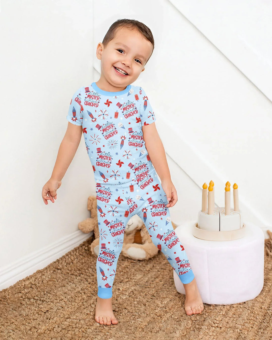 Zweiteiliges, kurzärmliges Pyjama-Set mit Marienkäfern