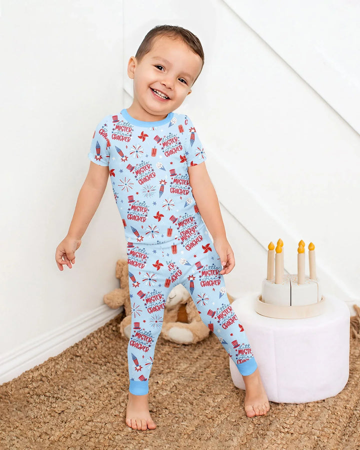 Zweiteiliges, kurzärmliges Pyjama-Set mit Marienkäfern