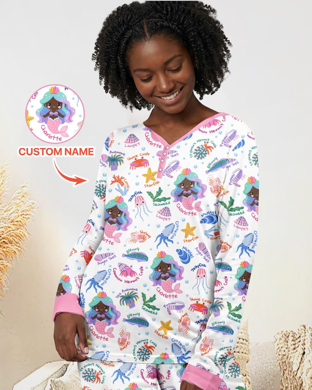 Template Damen Pyjama-Set aus personalisiertem Bambus