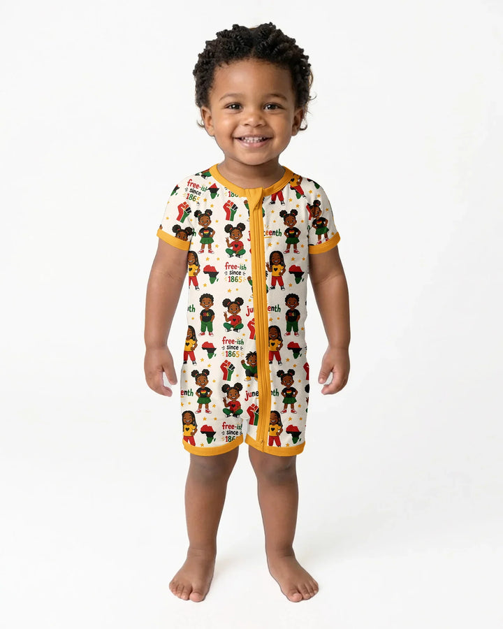 Juneteenth Free-ish Since 1865 Bamboo Shorty Zippy