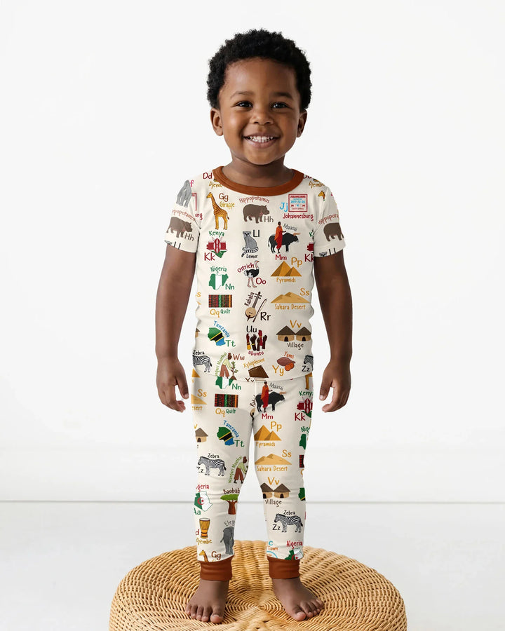 Zweiteiliges, kurzärmliges Pyjama-Set mit Marienkäfern