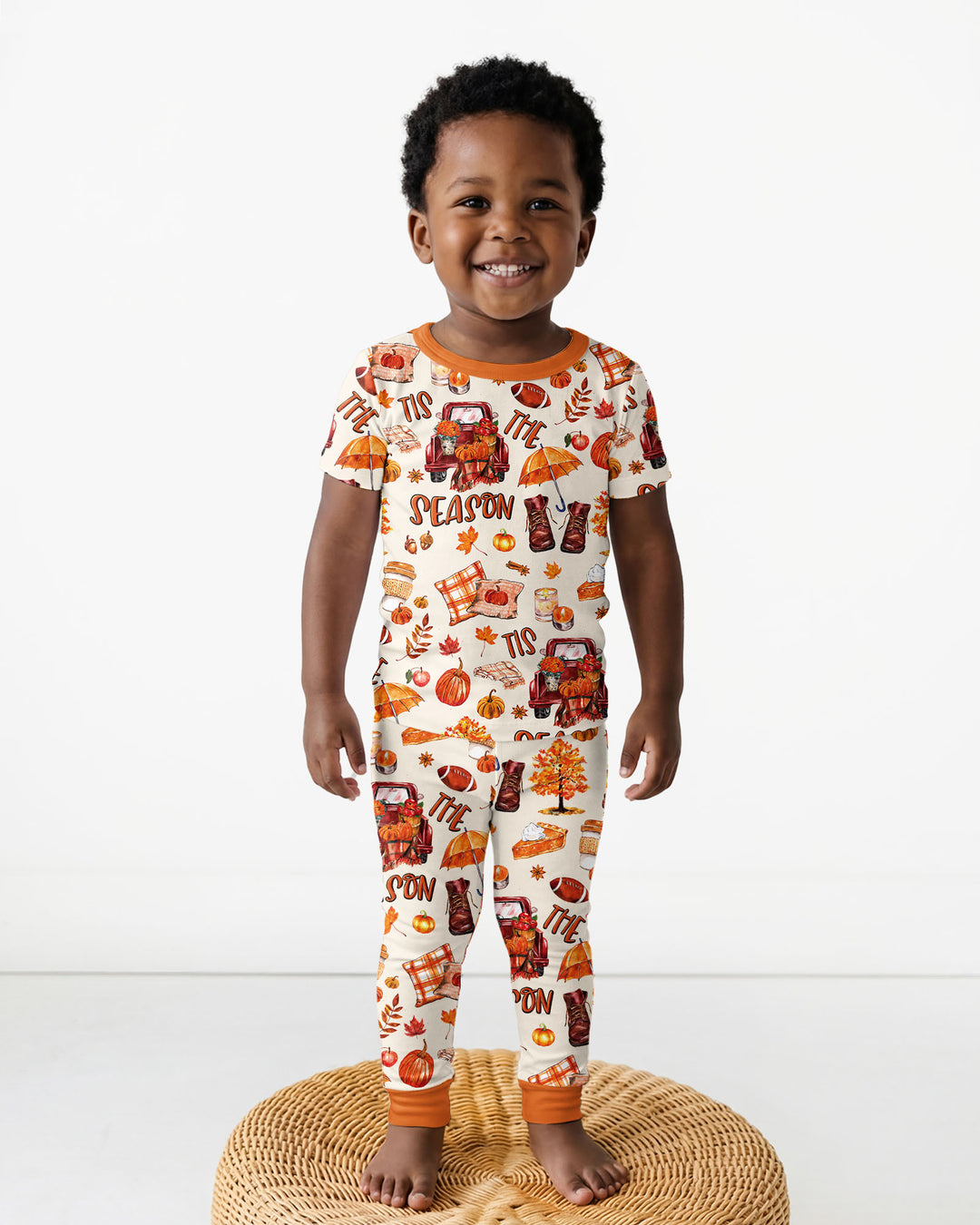 Fall Tis the Season Bamboo Two Piece Short Sleeve Pajama Set