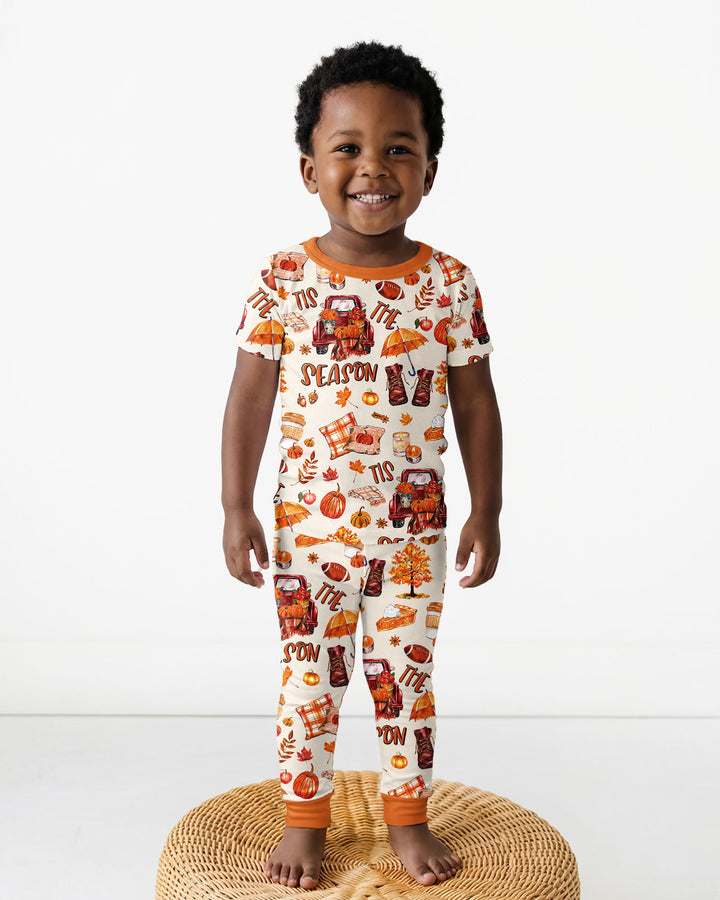 Fall Tis the Season Bamboo Two Piece Short Sleeve Pajama Set