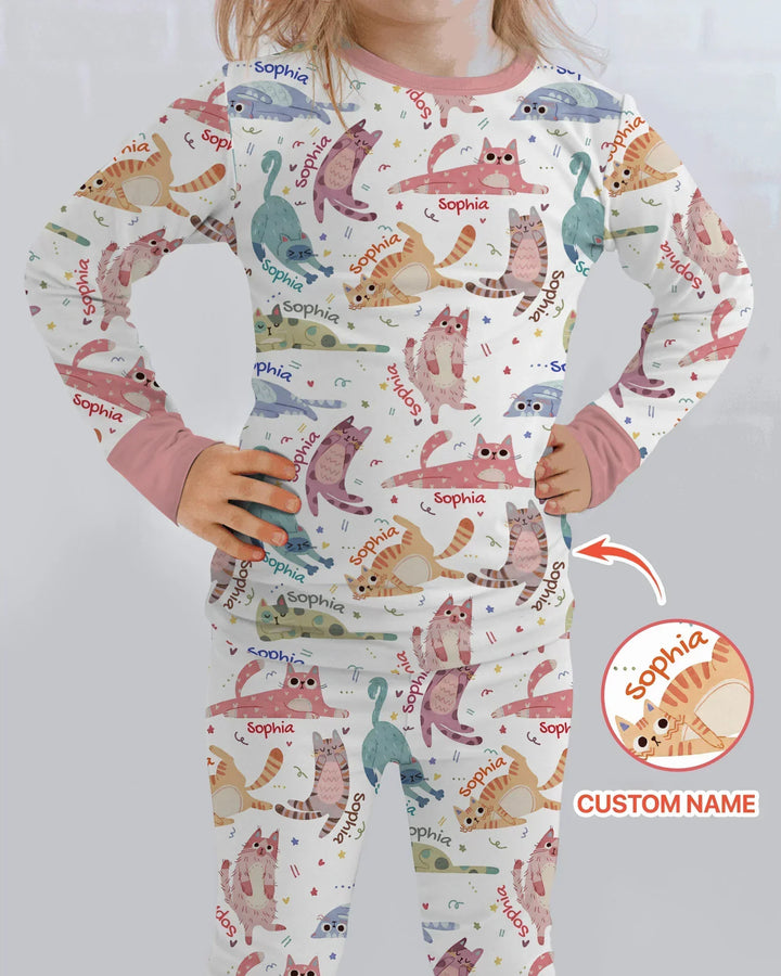 Zweiteiliges Langarm-Pyjama-Set mit Sommerfrüchten