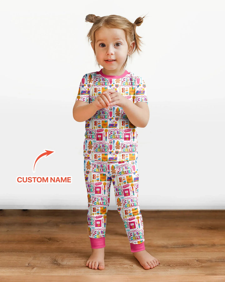Zweiteiliges, kurzärmliges Pyjama-Set mit Marienkäfern