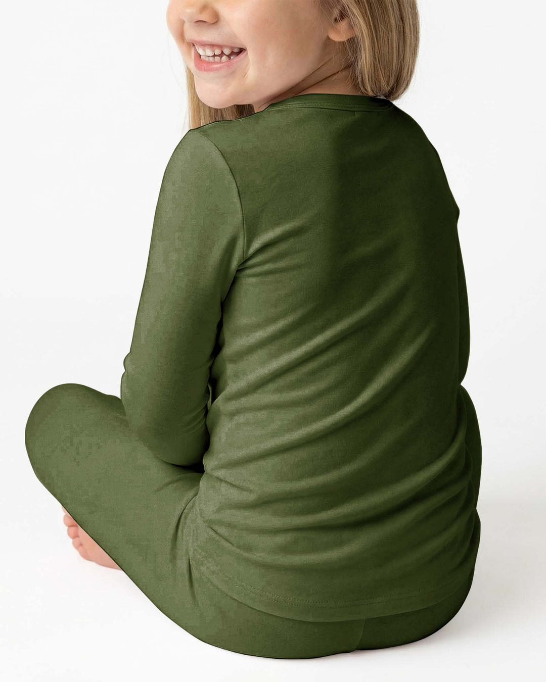 Dark Olive Green Bamboo Two Piece Pajama Set