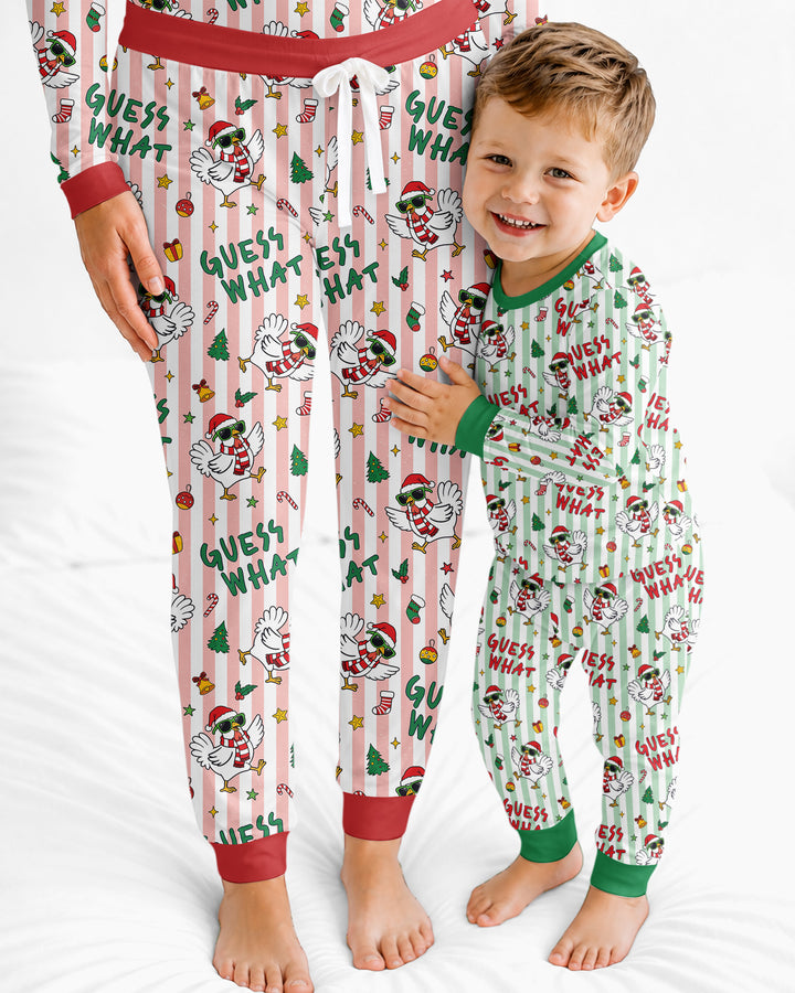 Guess What Chicken Butt Christmas Bamboo Women Pajama Set