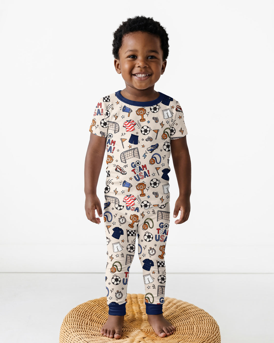 Zweiteiliges, kurzärmliges Pyjama-Set mit Marienkäfern