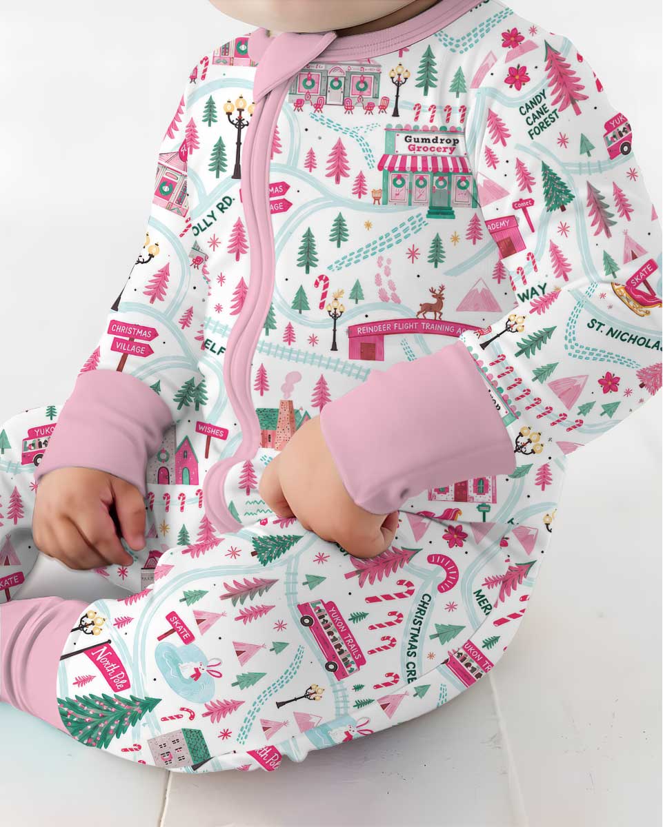 Whimsical North Pole Map Bamboo Convertible Zippy
