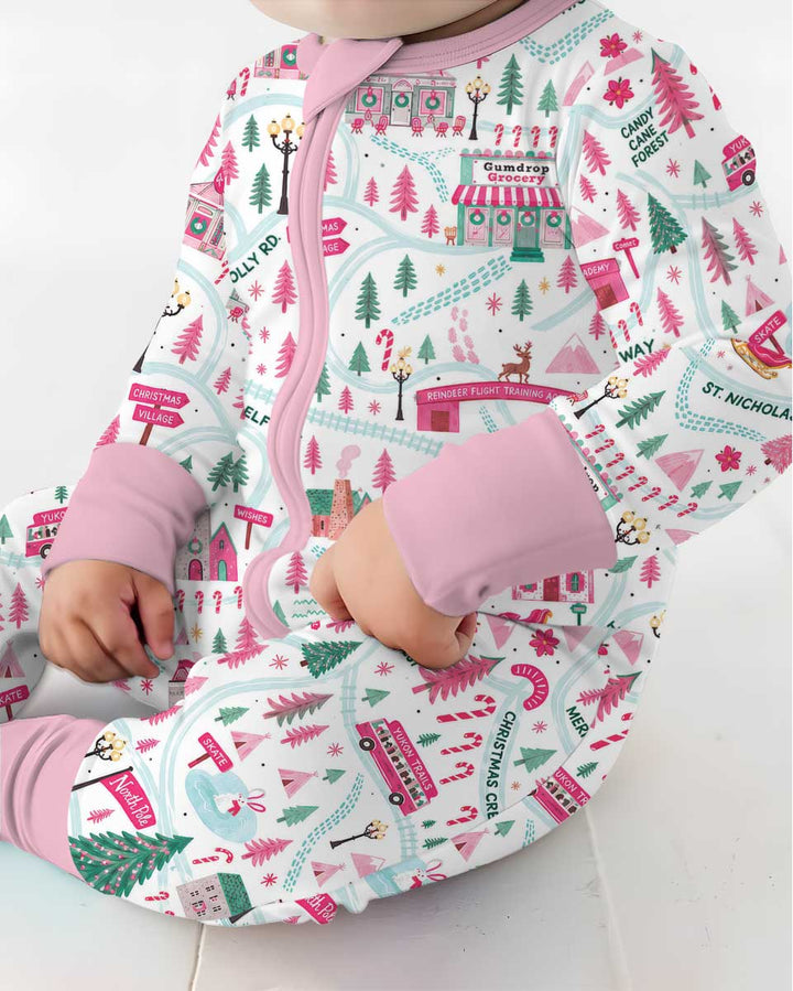 Whimsical North Pole Map Bamboo Convertible Zippy