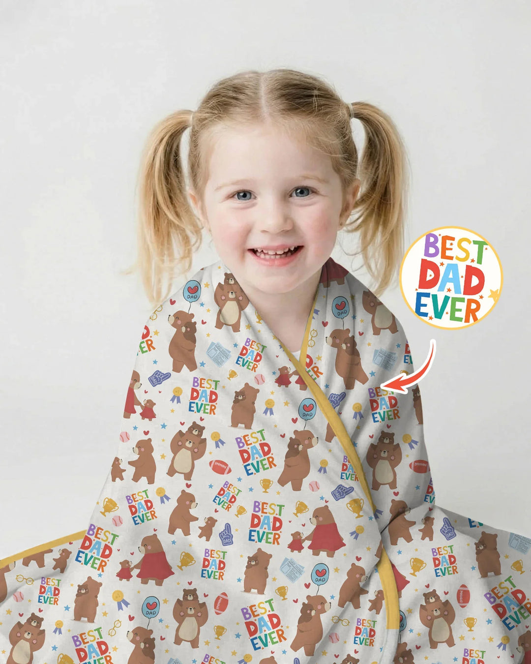 Best Daddy Bear Ever Family Matching Bamboo Blanket