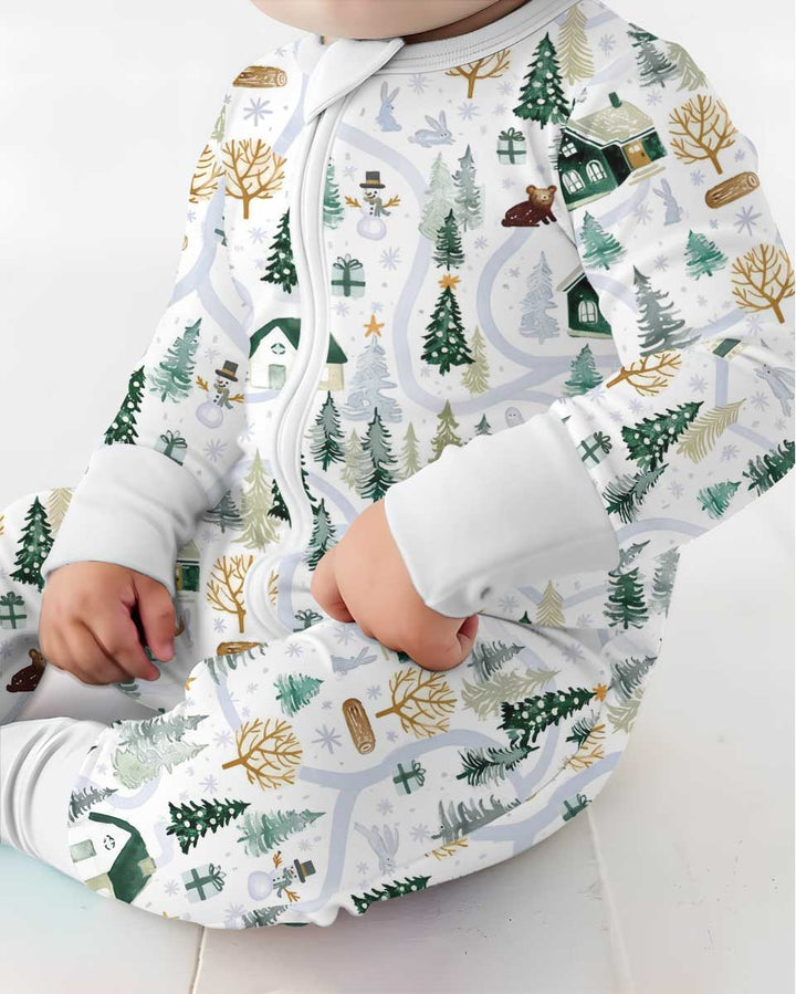 Winter Woodland Village Bamboo Convertible Zippy