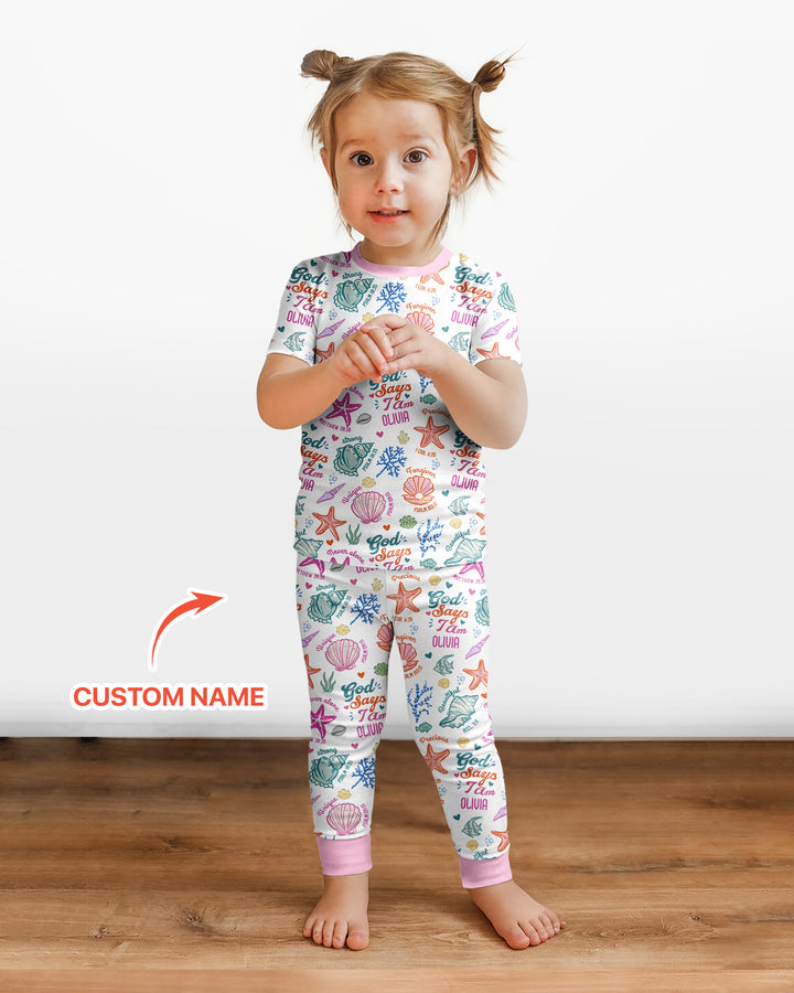 Zweiteiliges, kurzärmliges Pyjama-Set mit Marienkäfern