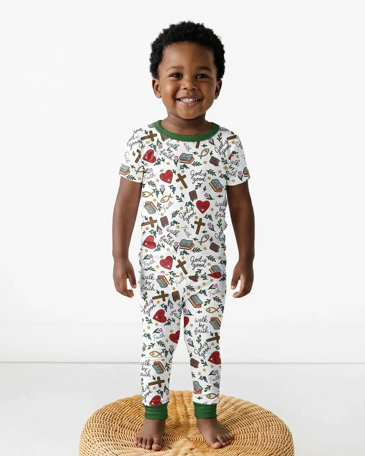 Zweiteiliges, kurzärmliges Pyjama-Set mit Marienkäfern