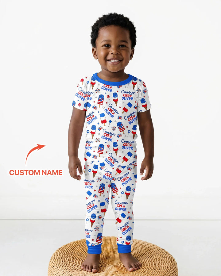 Zweiteiliges, kurzärmliges Pyjama-Set mit Marienkäfern