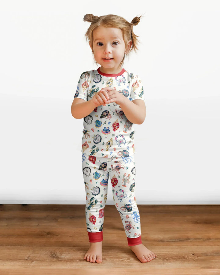 Zweiteiliges, kurzärmliges Pyjama-Set mit Marienkäfern