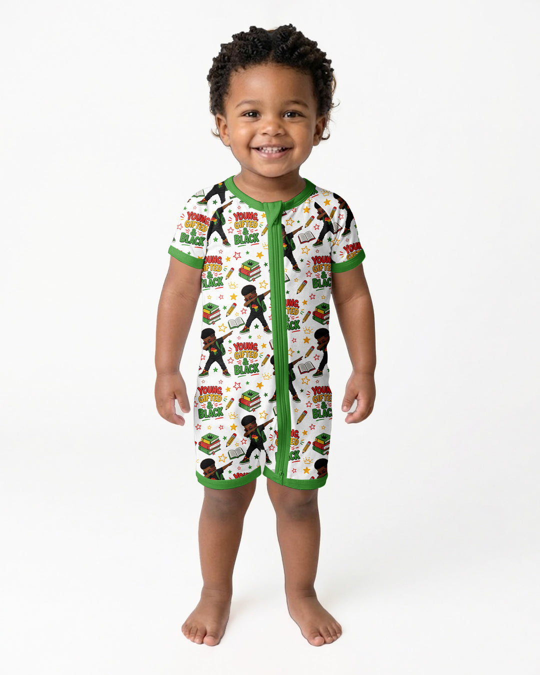 Black Boy Young Gifted & Black Bamboo Shorty Zippy