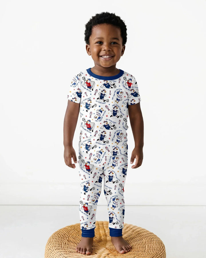 Zweiteiliges Langarm-Pyjama-Set mit Sommerfrüchten
