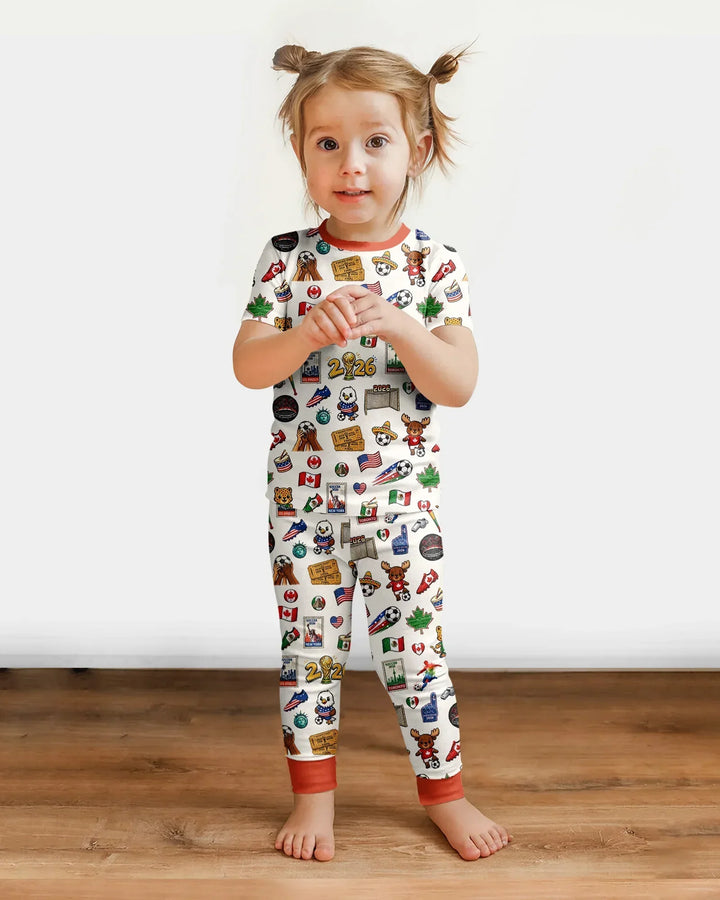Zweiteiliges, kurzärmliges Pyjama-Set mit Marienkäfern