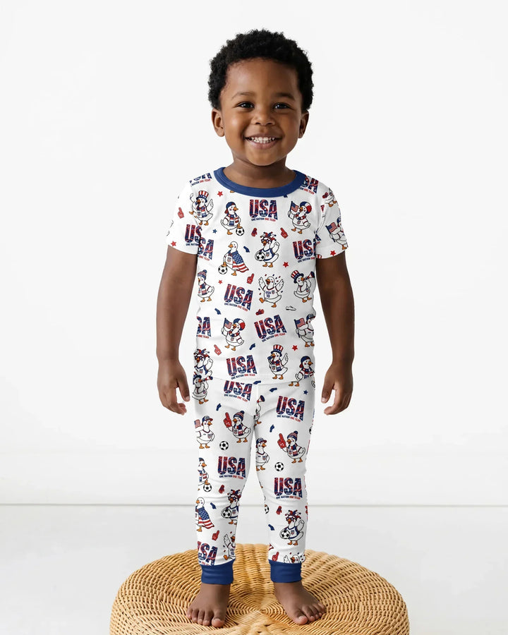Zweiteiliges, kurzärmliges Pyjama-Set mit Marienkäfern