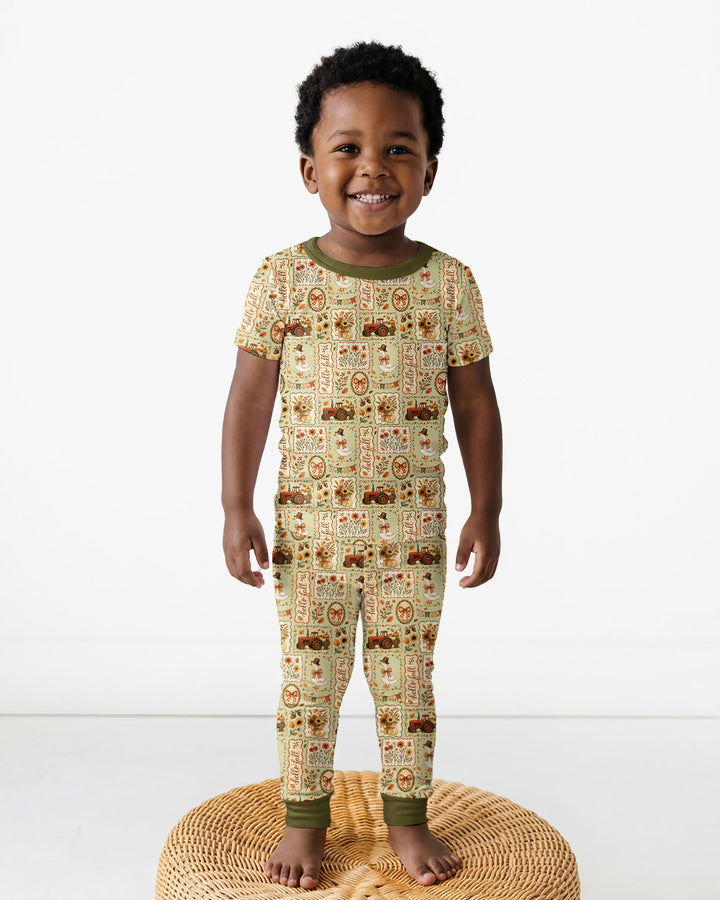 Zweiteiliges, kurzärmliges Pyjama-Set mit Marienkäfern