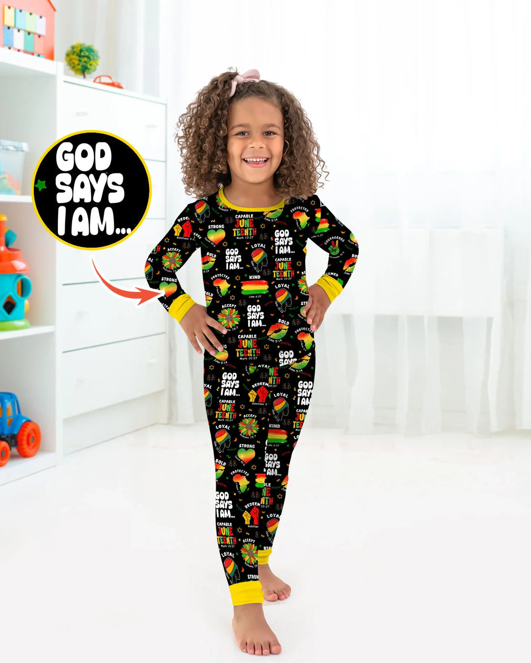 Zweiteiliges Langarm-Pyjama-Set mit Sommerfrüchten