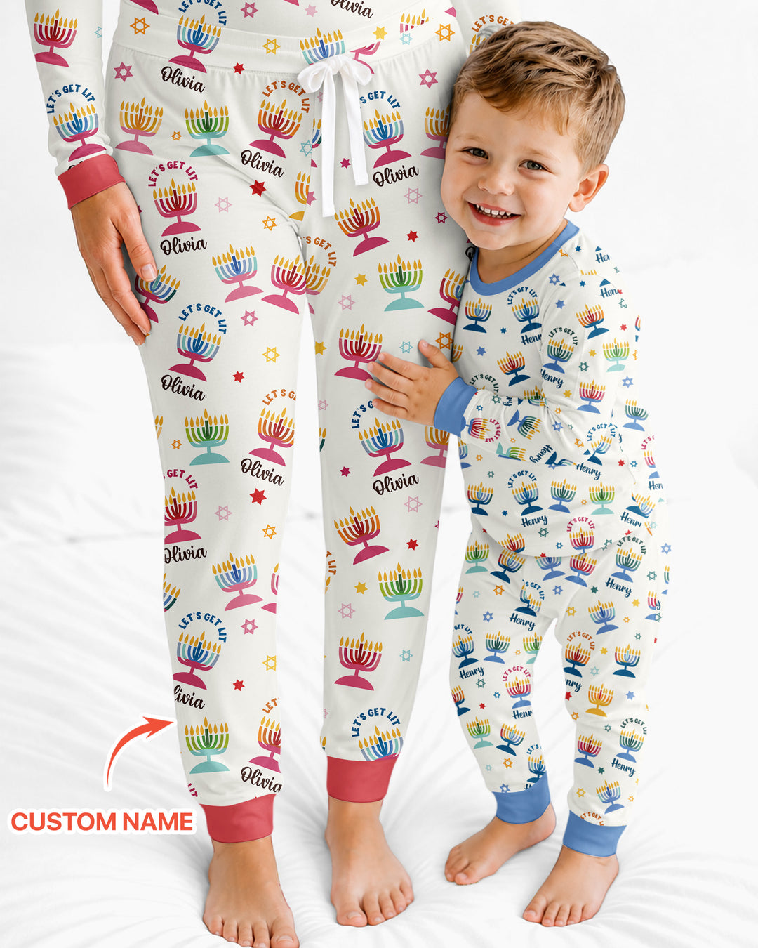 Let's Get Lit Hanukkah Bamboo Women Pajama Set