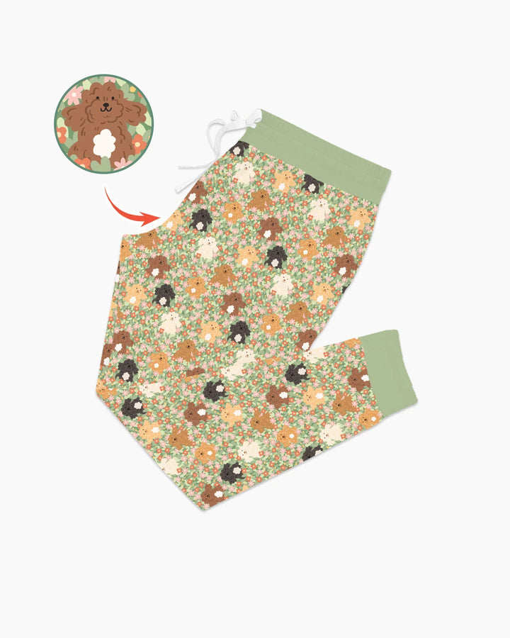 Welpen-Garten-Familien-Pyjama-Set aus Bambus für Damen