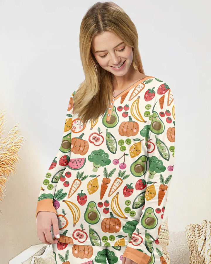 Veggie Friends Familien-Schlafanzug-Set aus Bambus für Damen
