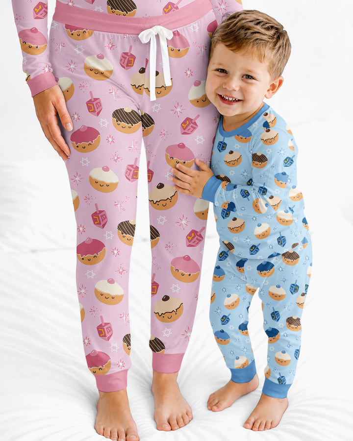 Hanukkah Donut Family Matching Bamboo Women Pajama Set