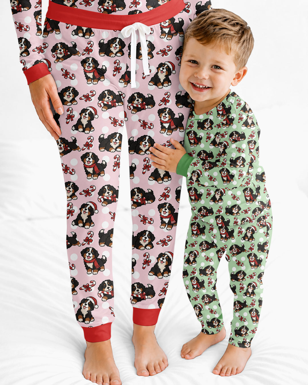 Holiday Bernese Mountain Christmas Dog Bamboo Women Pajama Set