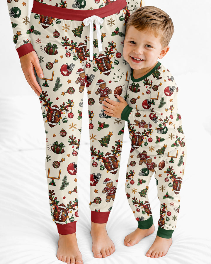 Football Christmas Merry Kickmas Bamboo Women Pajama Set