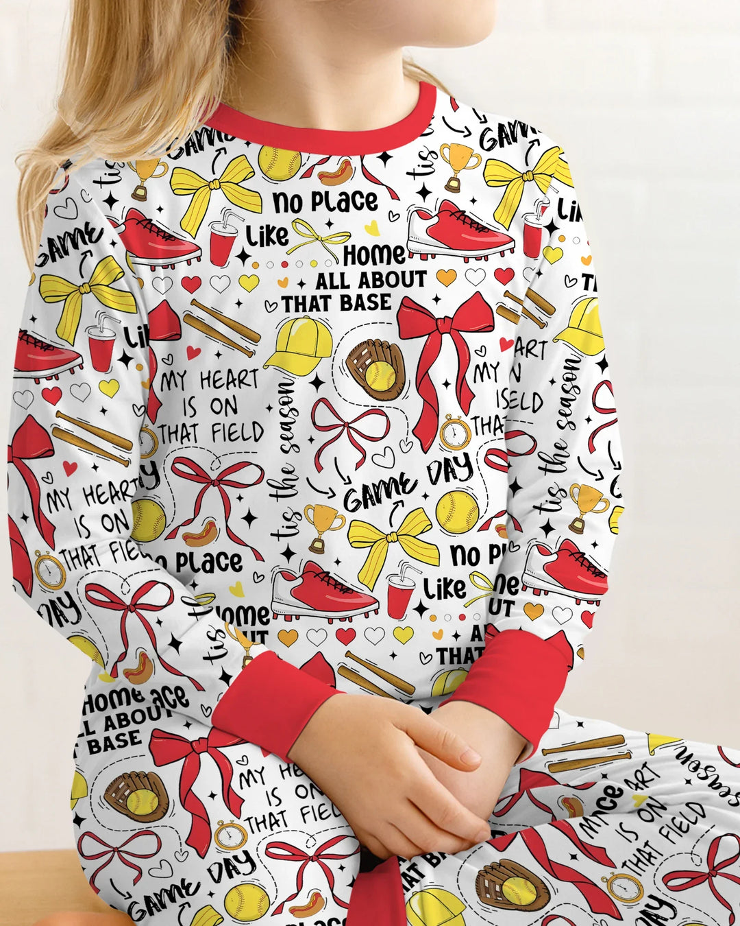 Zweiteiliges Langarm-Pyjama-Set mit Sommerfrüchten