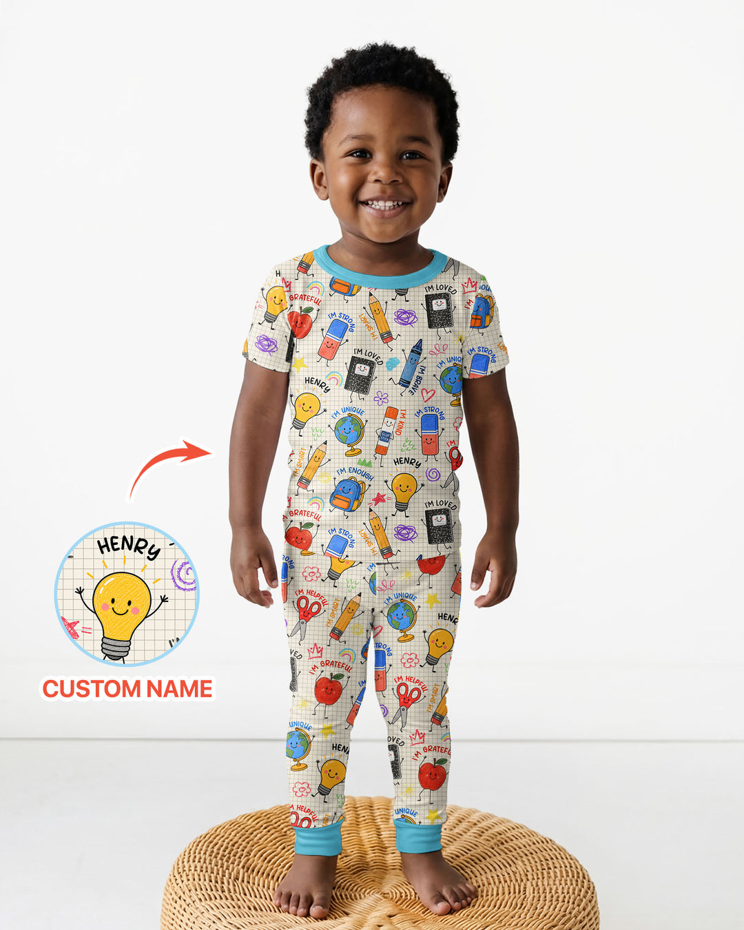 Zweiteiliges, kurzärmliges Pyjama-Set mit Marienkäfern