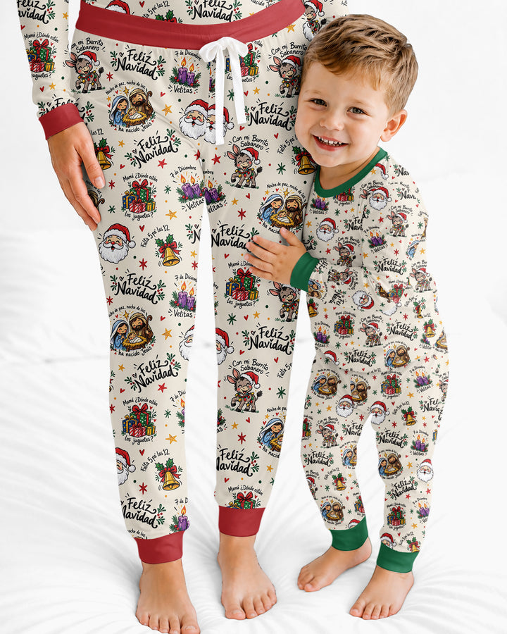 Whimsical Feliz Navidad Christmas Bamboo Women Pajama Set