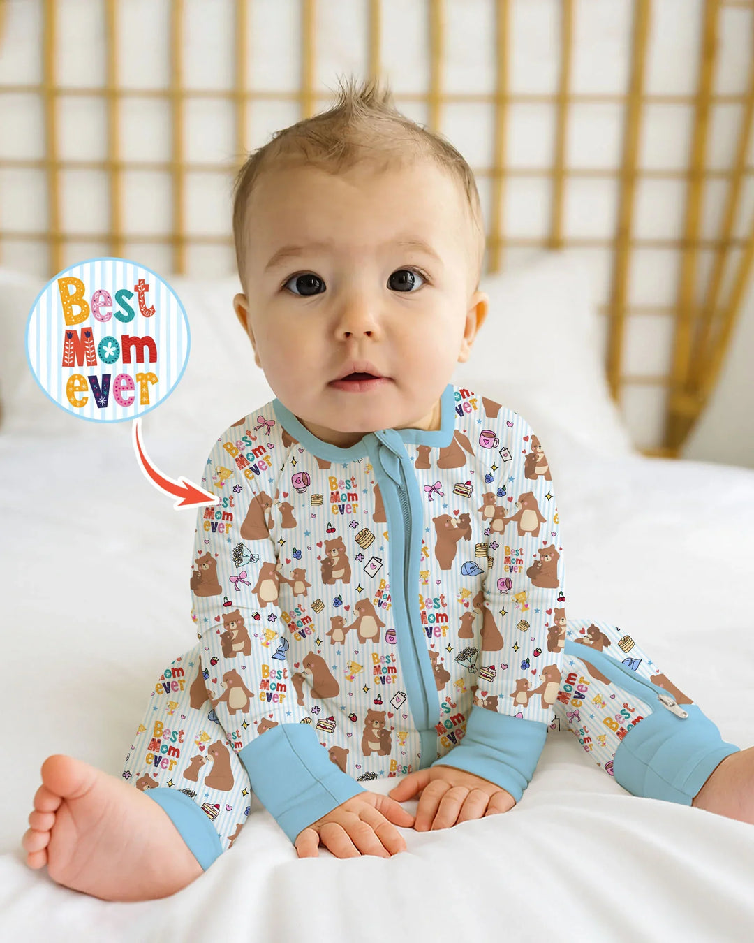 Gerippte Babykleidung mit individuellem Foto - Weich &amp; Skizzenhaft