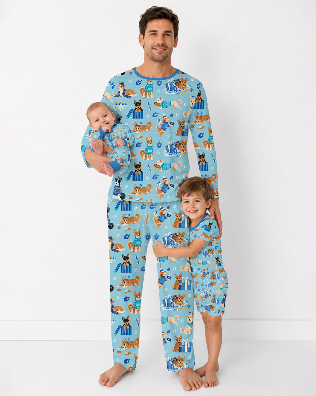 Hannukkah Protected by A Canaan Dog Bamboo Men's Pajama Set