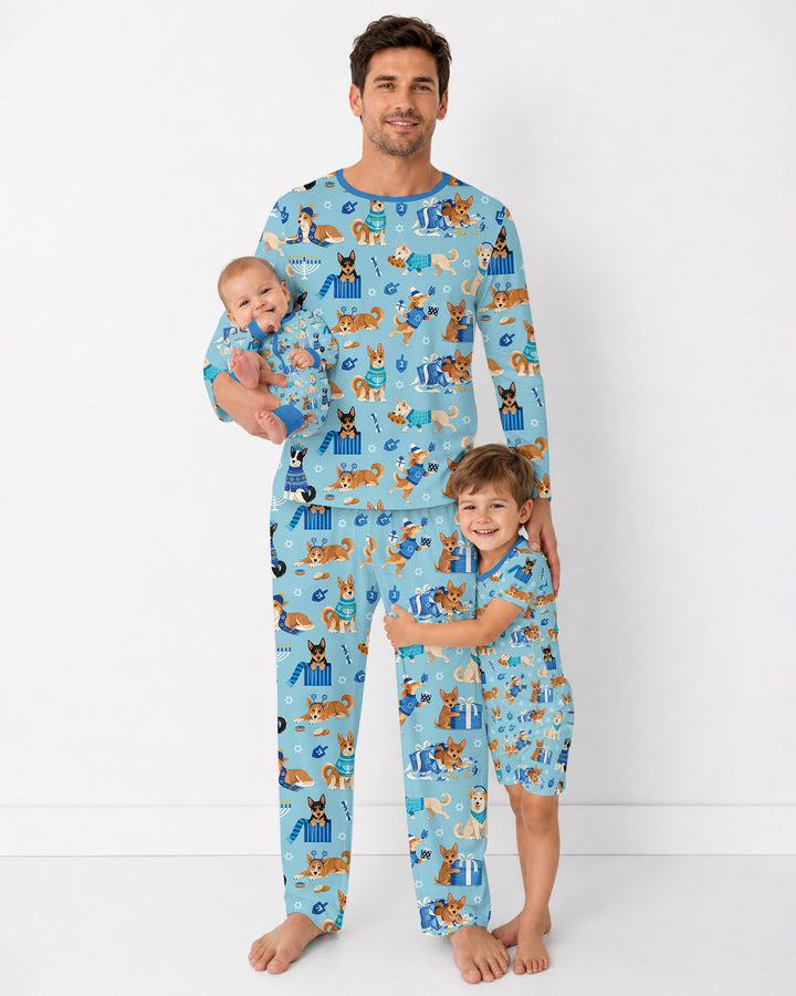Hannukkah Protected by A Canaan Dog Bamboo Men's Pajama Set