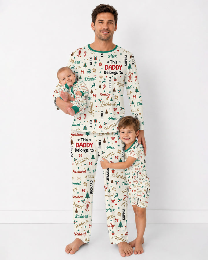 Custom Daddy Christmas Belongs To Bamboo Men's Pajama Set