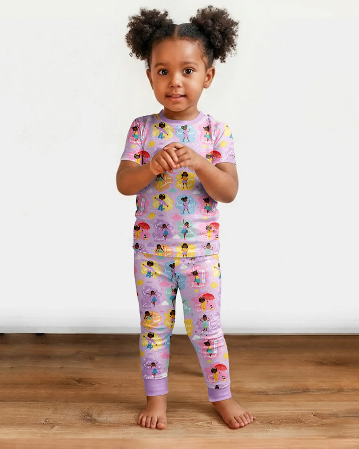Zweiteiliges, kurzärmliges Pyjama-Set mit Marienkäfern