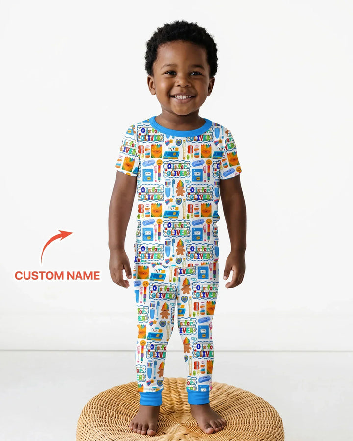 Zweiteiliges, kurzärmliges Pyjama-Set mit Marienkäfern