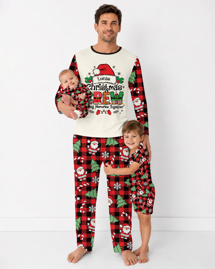 Custom Name Family Matching Christmas Crew Making Memories Together Bamboo Men's Pajama Set