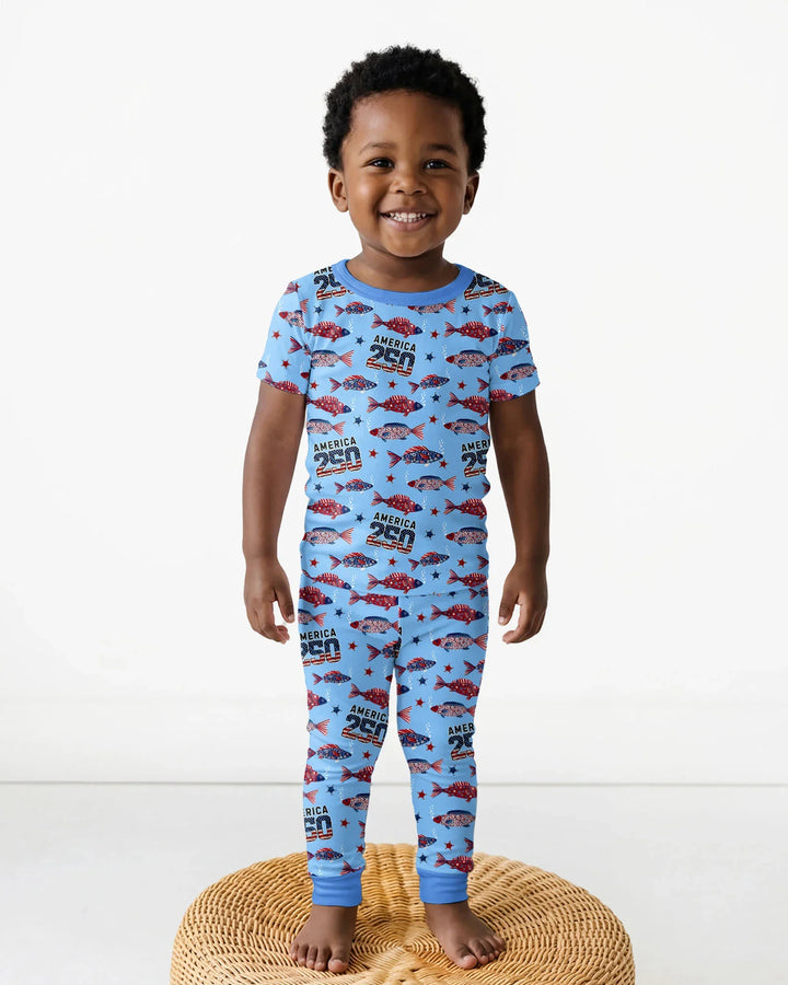 Zweiteiliges, kurzärmliges Pyjama-Set mit Marienkäfern