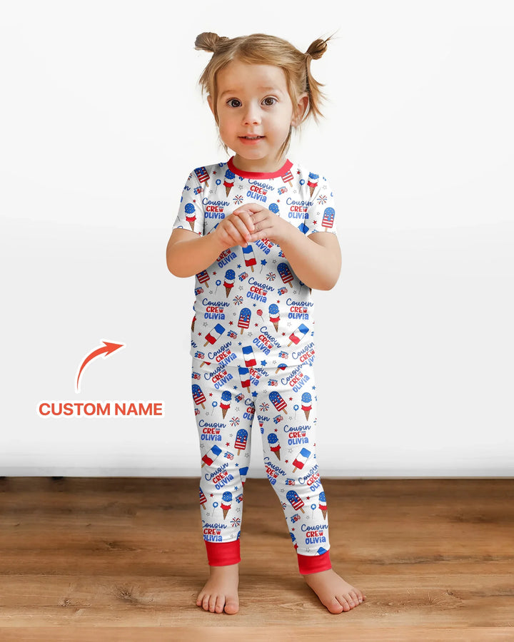 Zweiteiliges, kurzärmliges Pyjama-Set mit Marienkäfern