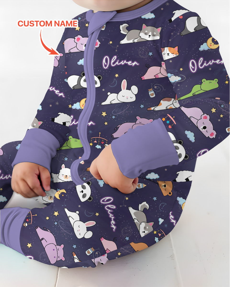 Custom Name Sleeping Cutie Bamboo Convertible Zippy