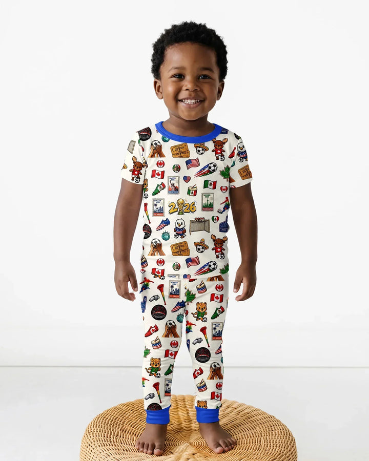 Zweiteiliges, kurzärmliges Pyjama-Set mit Marienkäfern