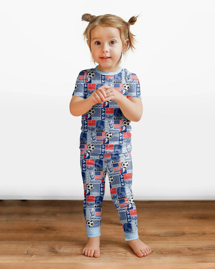 Zweiteiliges, kurzärmliges Pyjama-Set mit Marienkäfern
