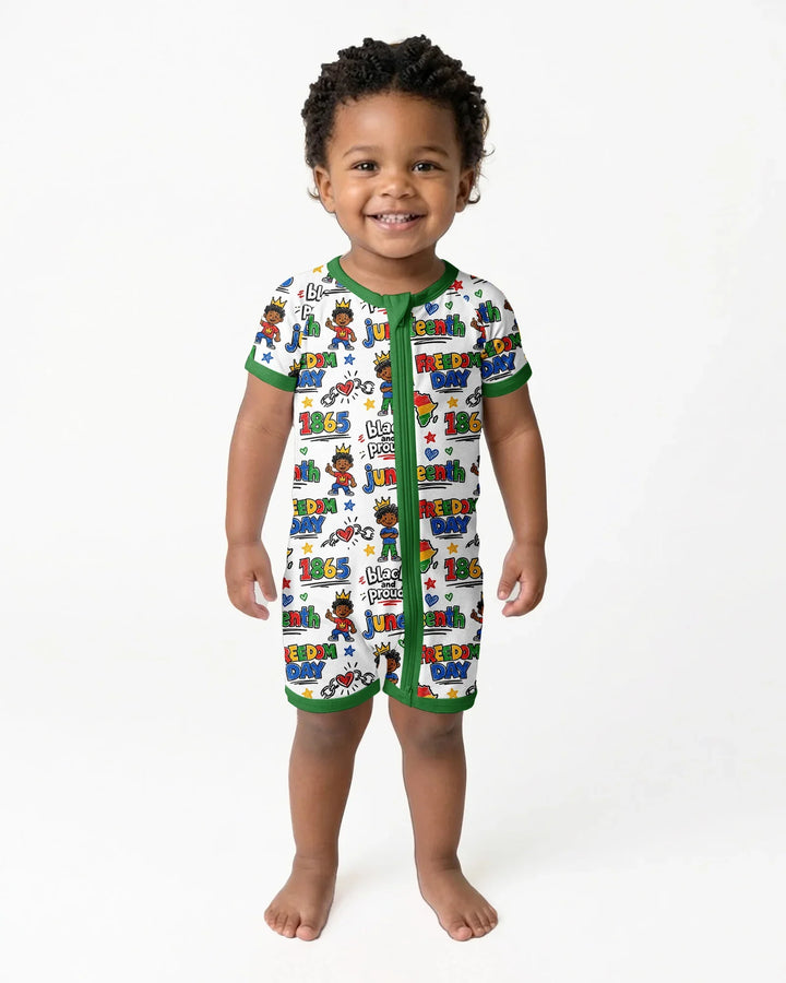 Juneteenth Black and Proud Bamboo Shorty Zippy